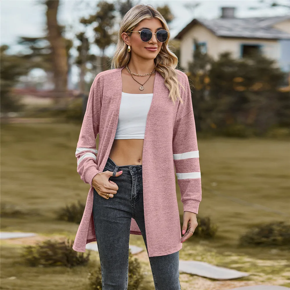 

Women's Sweater Blue Pink Korean Popular Clothes Knit Cardigan for Women Knitwears Long Sleeve Top Open Stitch Woman Clothing