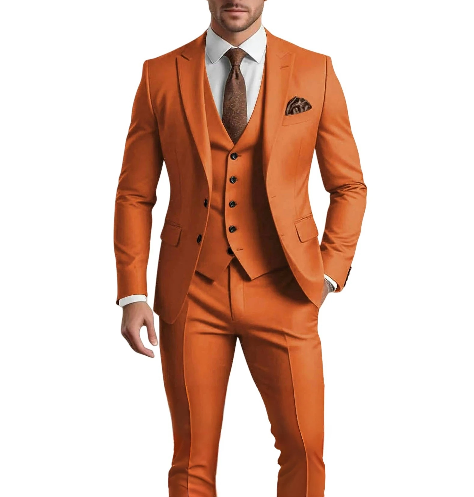 Formal Banquet Business Suit Sets For Men Wedding Party Grooms Elegant Outfits Fashion Prom Slim Fit Blazer Vest Pants 3 Pieces