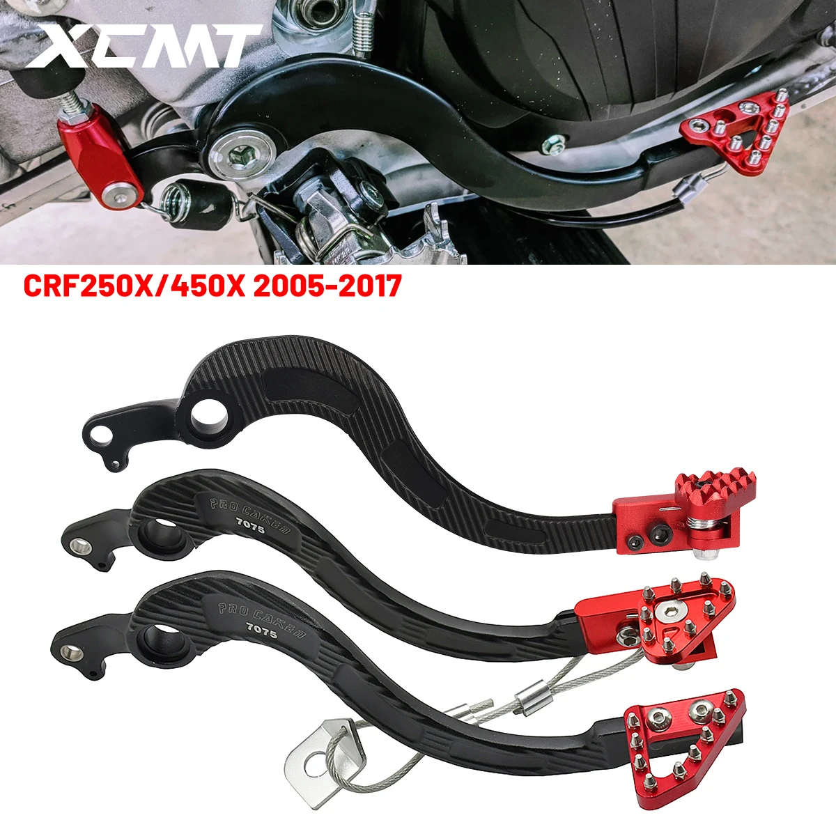 

For Honda CRF250X CRF450X CRF 250X 450X 2005-2017 Motocycle Accessories CNC Aluminum Rear Foot Brake Pedal Lever Dirt Bike Parts