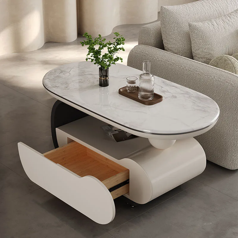 Drawers Standing Coffee Table Universal Space Saving Aesthetic Service Cheap Side Table Minimalist Kaffee Tische Home Furniture