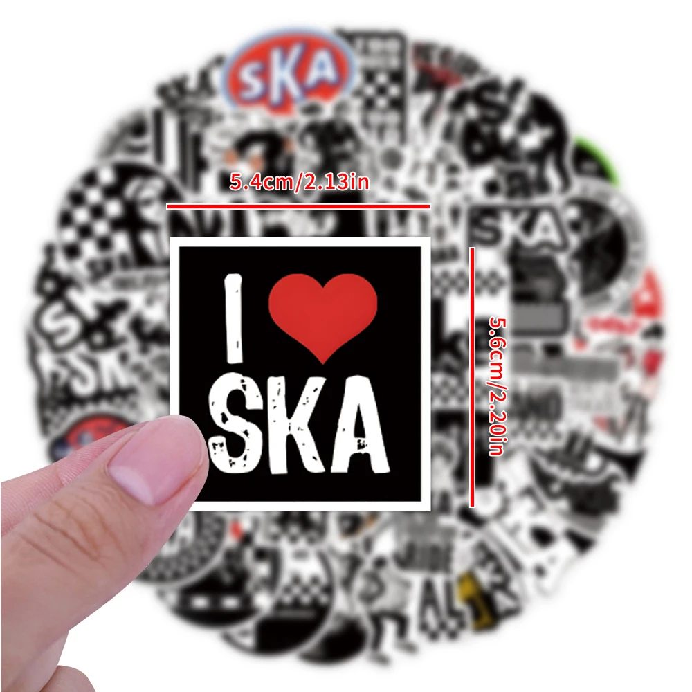 10/30/55pcs Ska Reggae Music Stickers Personalized Graffiti Decals Skateboard Phone Guitar Cool Black White Sticker Decorations