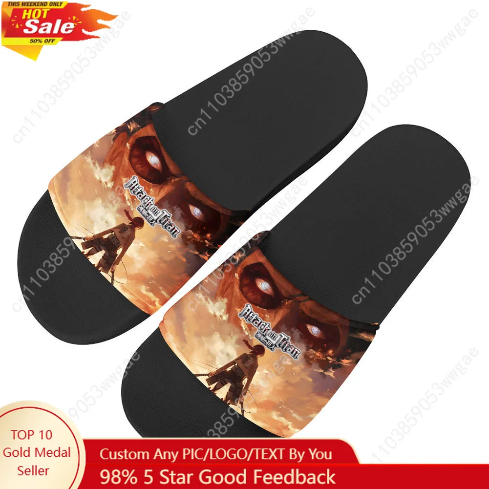 

Attack On Titan Sandals Home Slippers Water Shoes Mens Womens Teenagers Sandal Bathroom Beach Pool Custom Made Summer Slippers