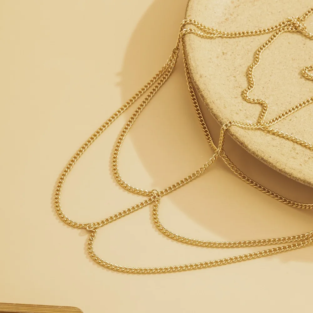 Metal Shoulder Chain Simple Shoulder Ornament Punk Tassel Body Chain Multilayer Adjustable Shoulder Necklace Ladies