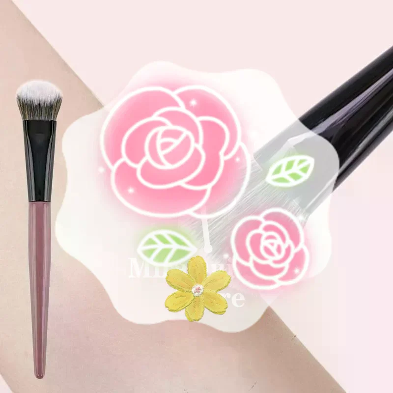 Pincel de blush macio para bochechas, pó portátil, blush, contorno facial, maquiagem, ferramenta cosmética para mulheres, meninas, iniciantes