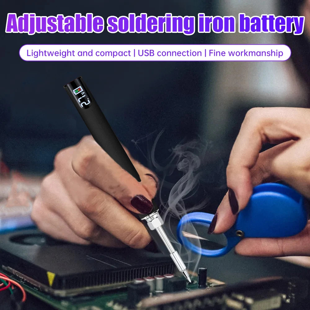 LED Digital Display 650mAh 510 Interface Electric Soldering Iron Power Supply USB Battery Wireless Soldering Iron Accessories