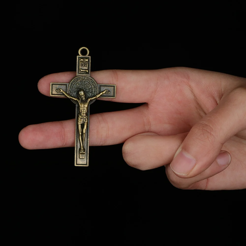 Diyalo 10pcs st. Benedict Exorzismus Kruzifix Kreuz Anhänger katholischer religiöser Heiliger handgemachtes Gebet – Detail 13
