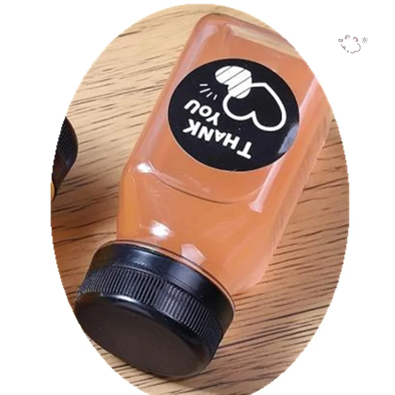 [H8G] 4 botellas de jugo de 120 ml, botella de plástico cuadrada transparente vacía para café, leche, té, con tapa, contenedor de viaje