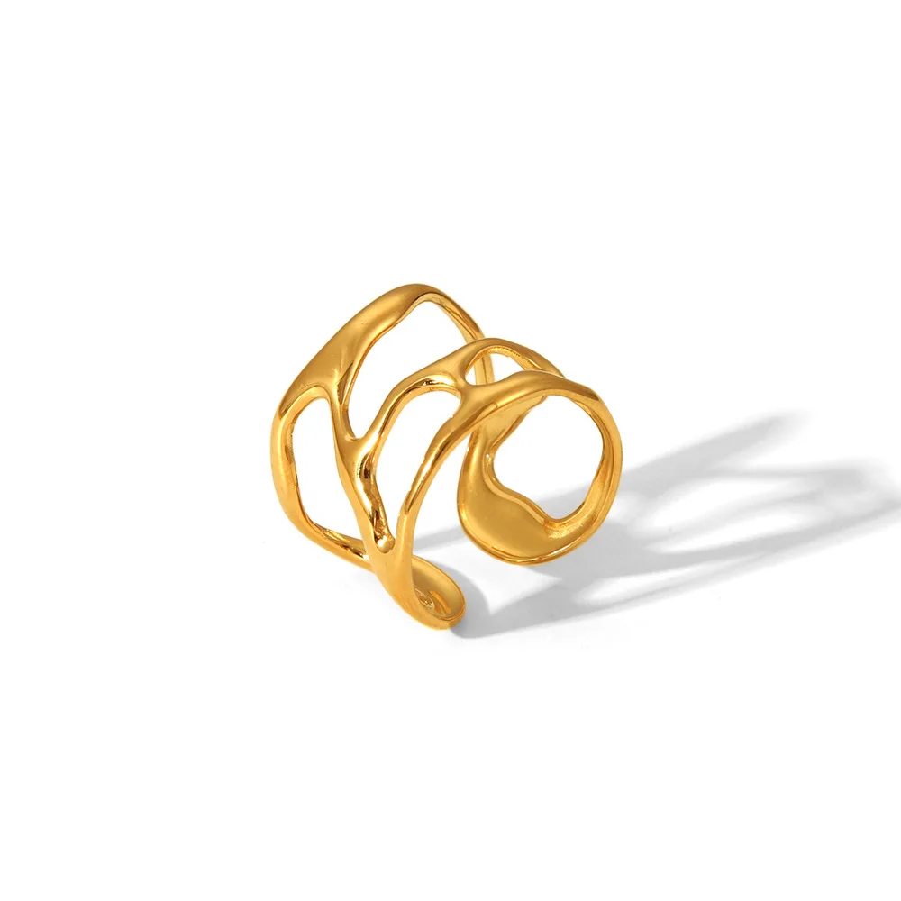 خواتم ذهبية اللون من الفولاذ المقاوم للصدأ قابلة للفتح للنساء إكسسوار على شكل شخصية ساحرة