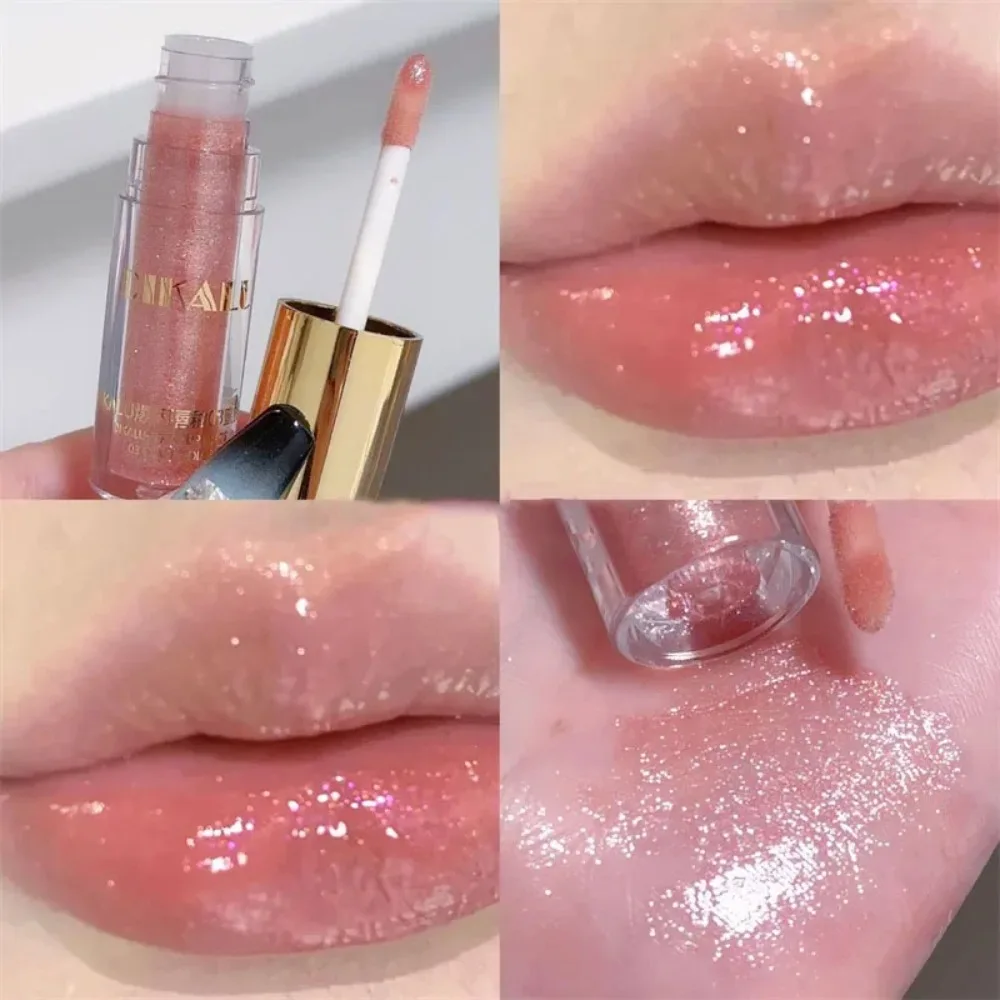 5 Color Diamond Shimmer Glitter Lip Dry Lip Care Moisturizing Silky Lipstick Lasting Pure Element Glossy Lip Gloss Women