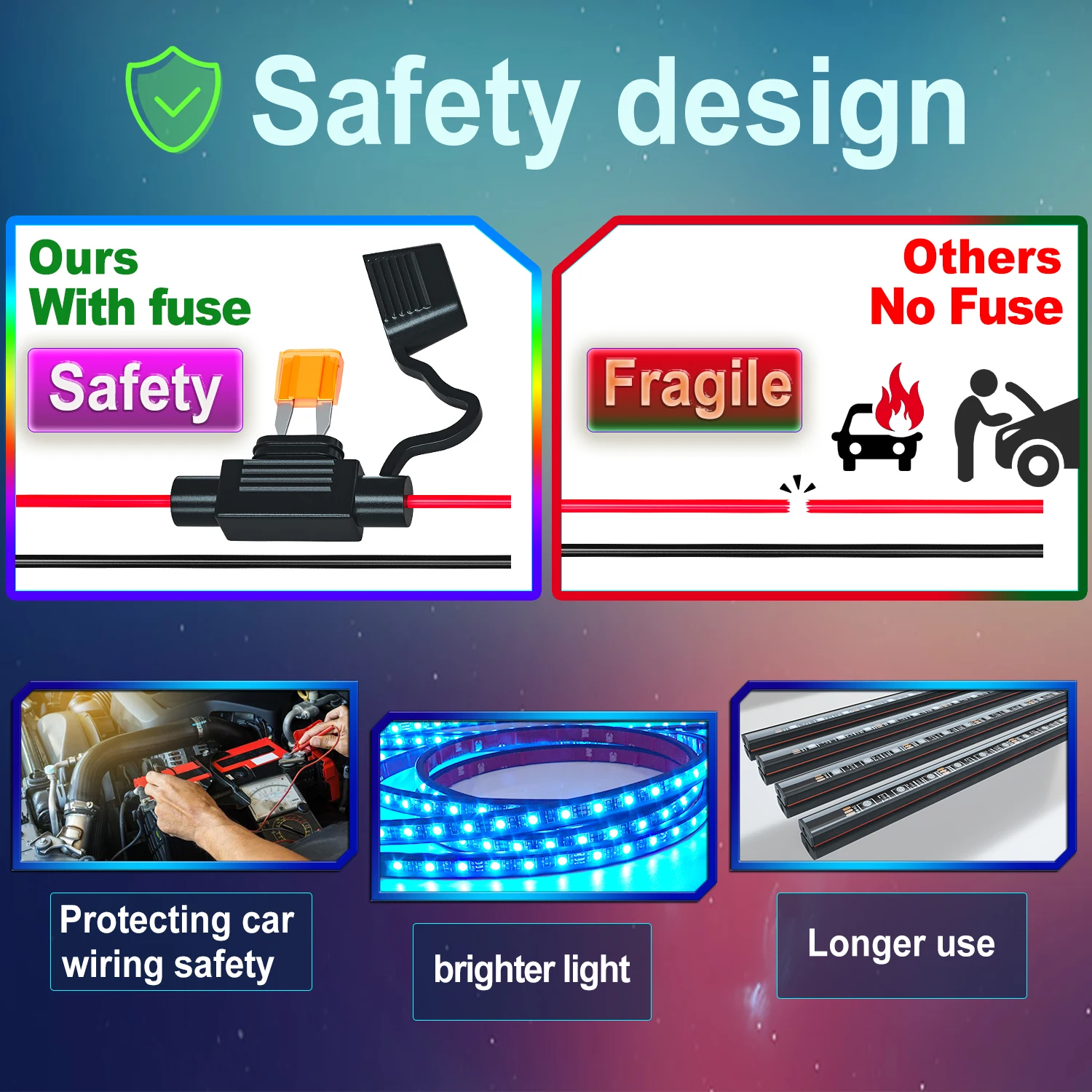 RGB Auto Underglow Streifen Lichter mit App Steuerung Wasserdichte Streifen Lichter für Warenkorb Boot Dekoration LED Außen Lichter Streifen DC12V – Detail 5