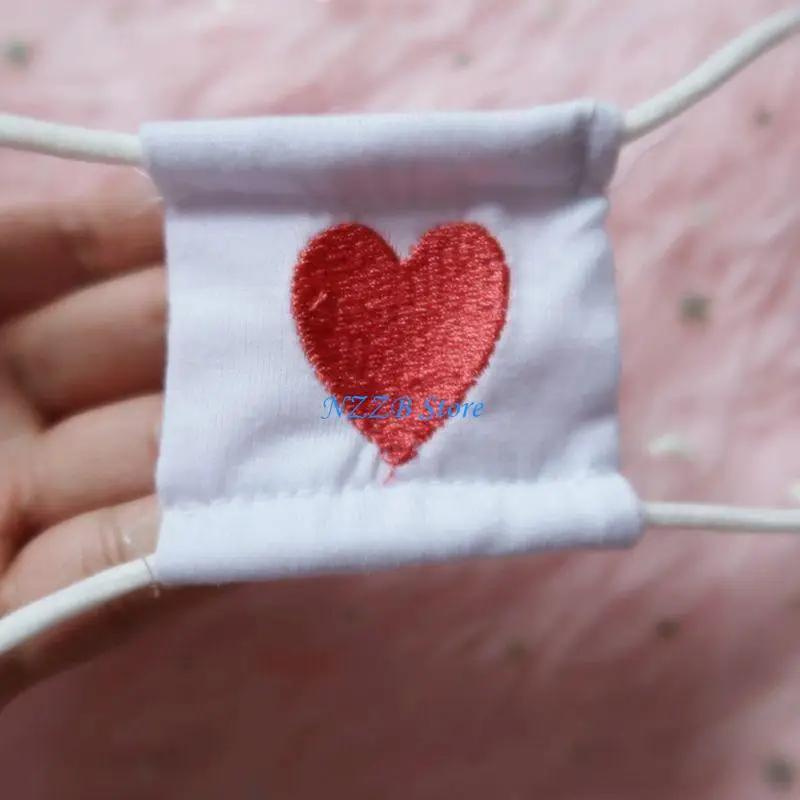 

T21F Women Girls Japanese Anime Cosplay Costume School Girl Eyeshade Red Heart Embroidered Single Eye Mask Elastic Blindfold