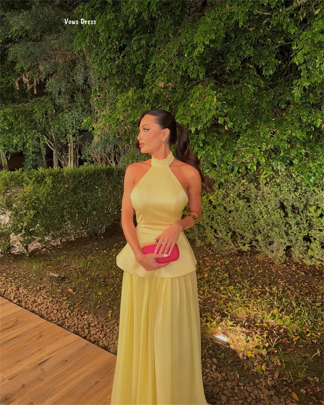 Vows vestidos femininos elegantes feitos sob medida para vestido de festa de casamento gola redonda roupões de coquetel vestido de noite mulher comprimento traseiro