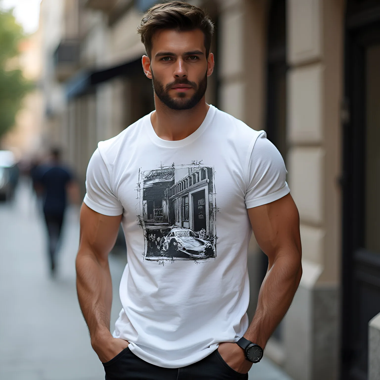

Summer Men's and Women's Fashion Loose Short-sleeved T-shirt Pure Cotton Comfortable Black Fitness Men's American T-shirt 738