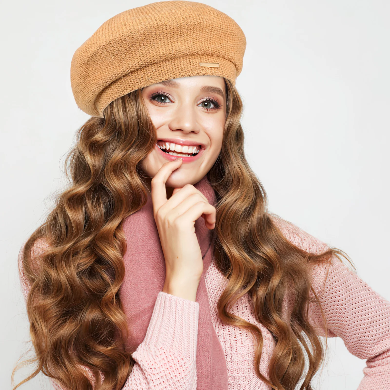 

2Pcs Women's Beret Hat Elegant Knitted Design French Inspired Sunshade Hat Comfortable Lightweight for Street Photography Beach