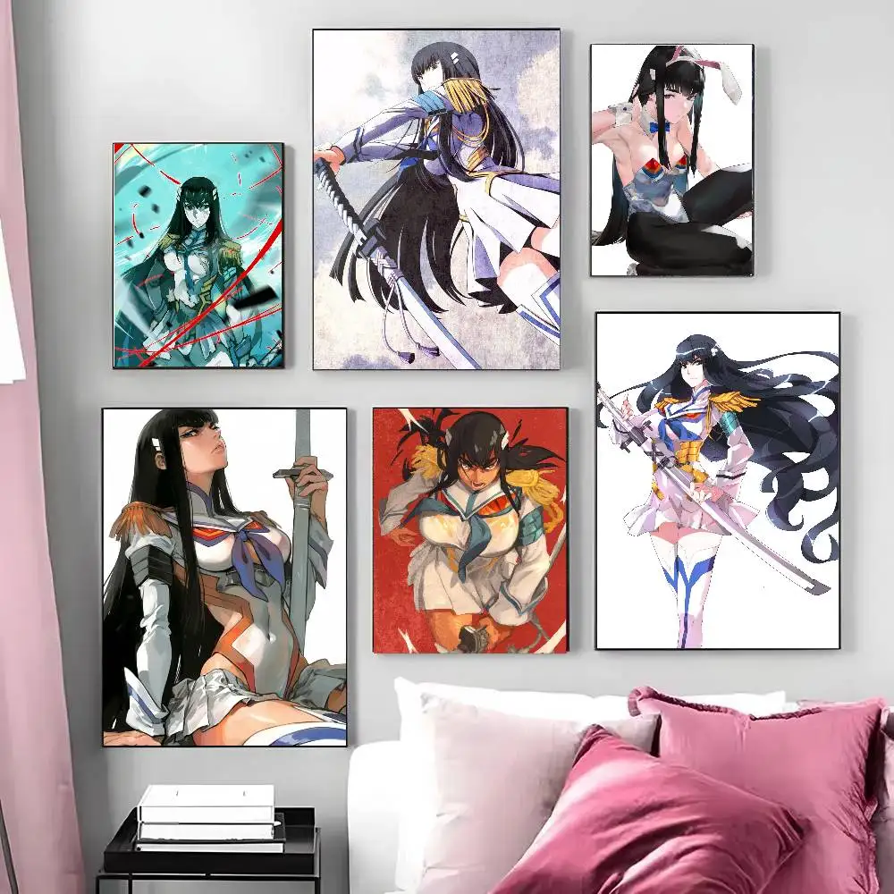 Satsuki Fantasy Animation K-Kill La Kill Poster Art Sticky Wall Waterproof Home Living Room Bedroom Bar Aesthetic Decoration