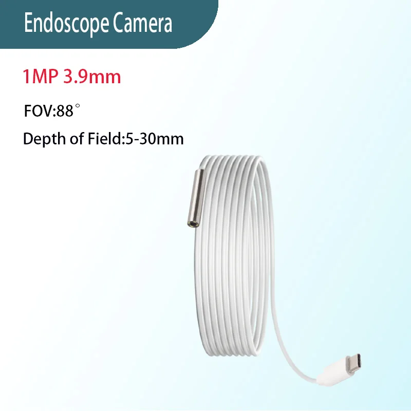 1MP 3.9mm 88° Type-c Android System Endoscope Camera Industrial Pipeline Inspection 1.5m Soft Cord Close Focus Macro Endoscope