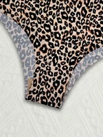 5PCS Leopard & Neutral Solid V-Waist Thongs, No Show Seamless Ultra Soft Breathable Basic Everyday Women Underwear - Image 5