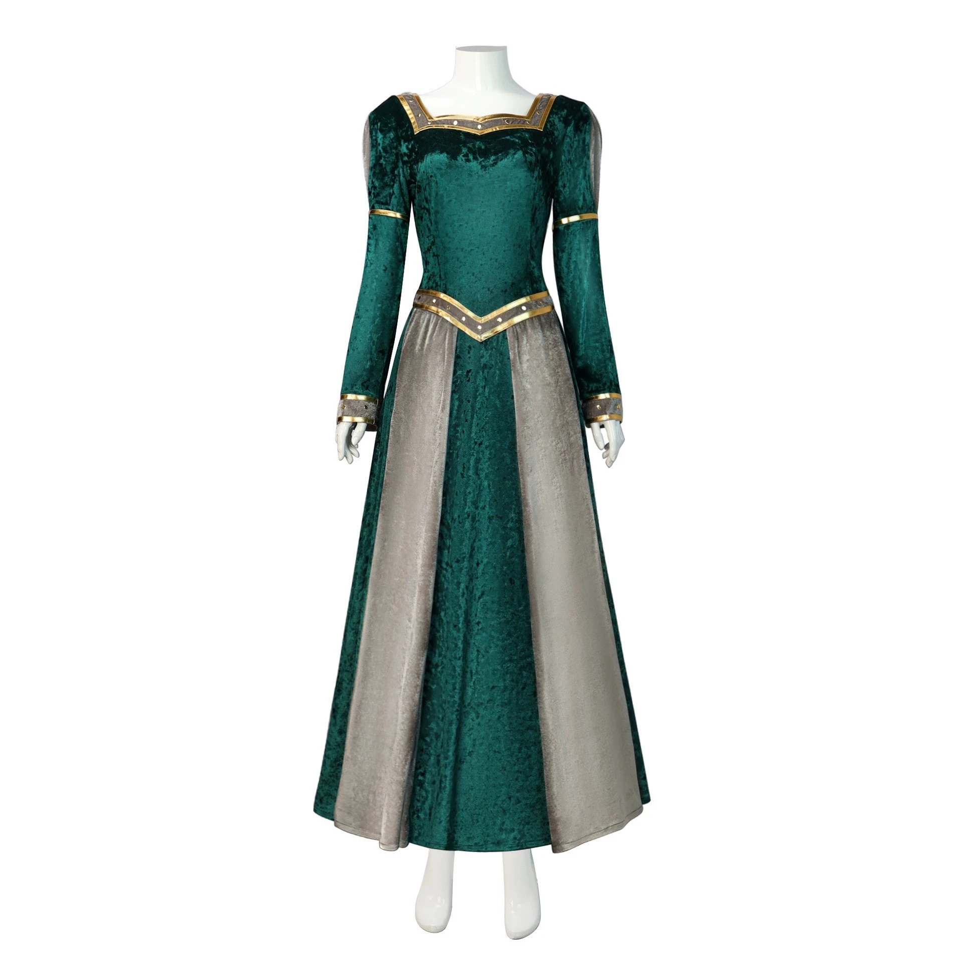 Anime elegante fiona princesa cosplay traje fiona pleuche vintage verde vestido longo cos traje trajes de halloween para mulher