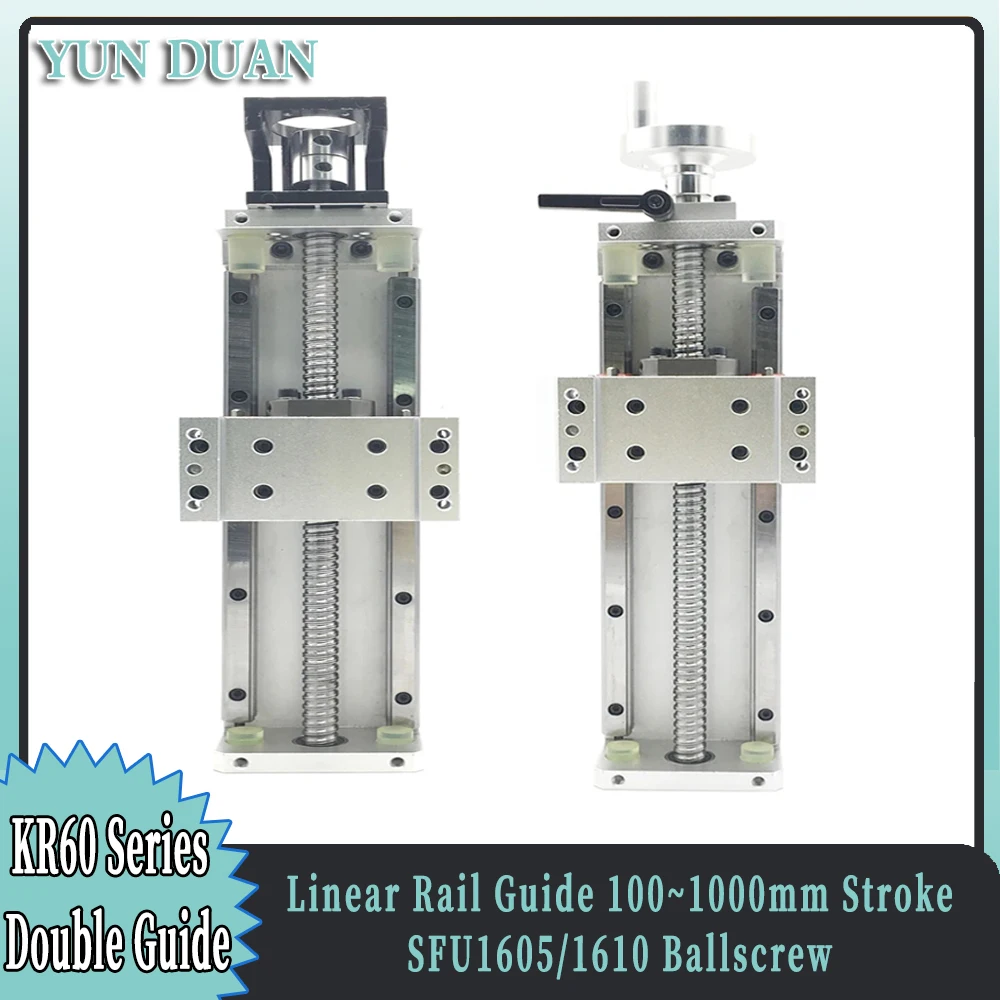Prowadnica liniowa osi XYZ 100 ~ 1000 mm skok SFU1605/1610 moduł ślizgowy śruby kulowej do serwomechanizmu silnika 57/86 60/80 lub z kołem zamachowym