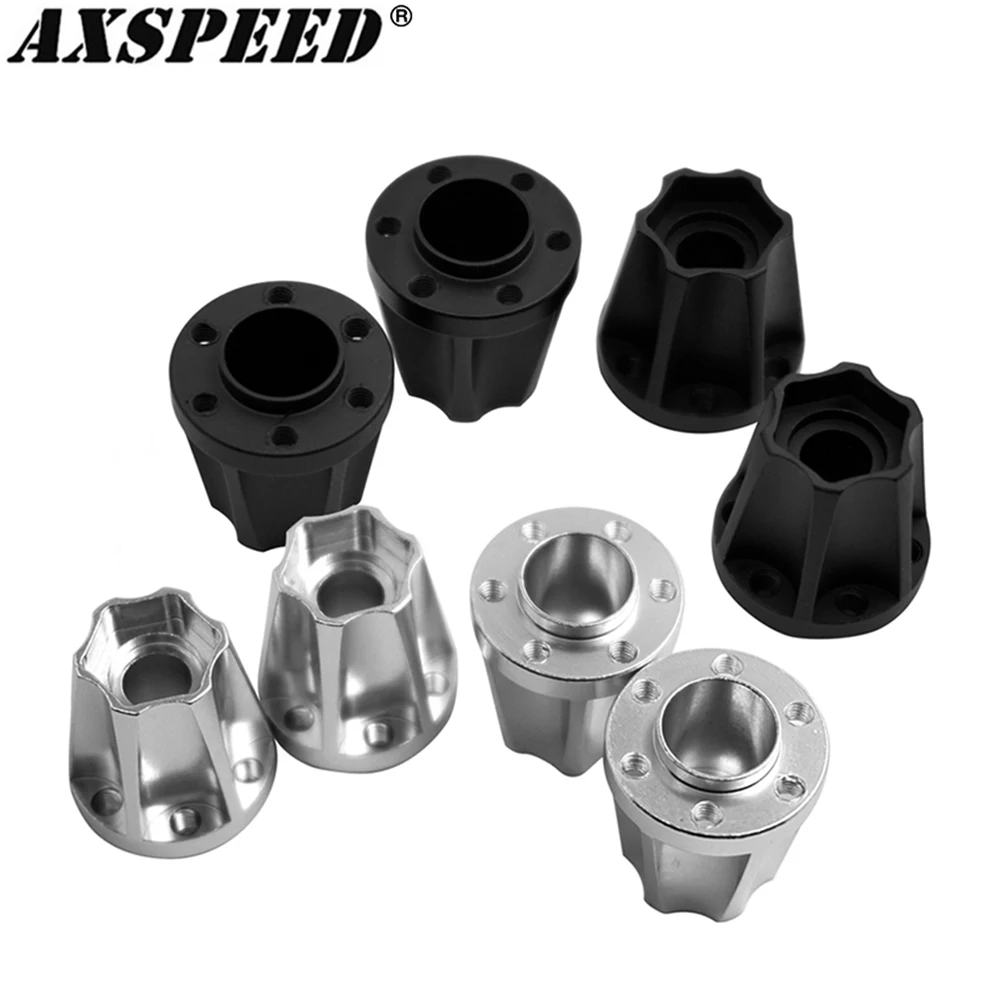 AXSPEED 2Pcs Aluminum Alloy 12mm Wheel Hex Hub Adapter for 1/10 RC Crawler 1.9 2.2 Wheel Rim Axial SCX10 TRX4 D90