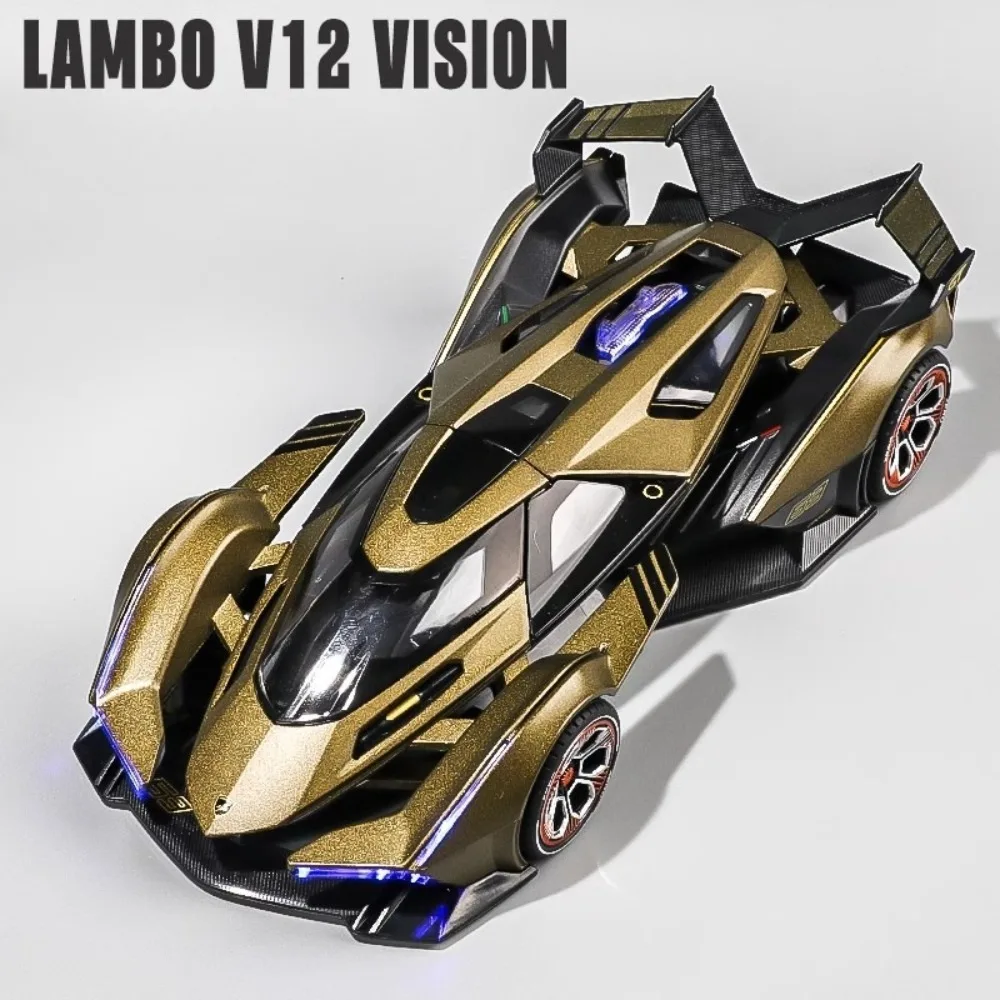 

1/22 Scale LamBor V12GT Toy Car Model Alloy Diecast Sound Light Pull Back Vehicle Models for Child Best Birthday Gifts Souvenirs