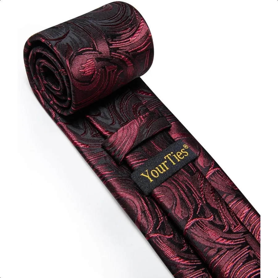 Set di cravatte Paisley Cravatta floreale Fazzoletto Gemelli Set Cravatte in tessuto di seta Festa di nozze aziendale