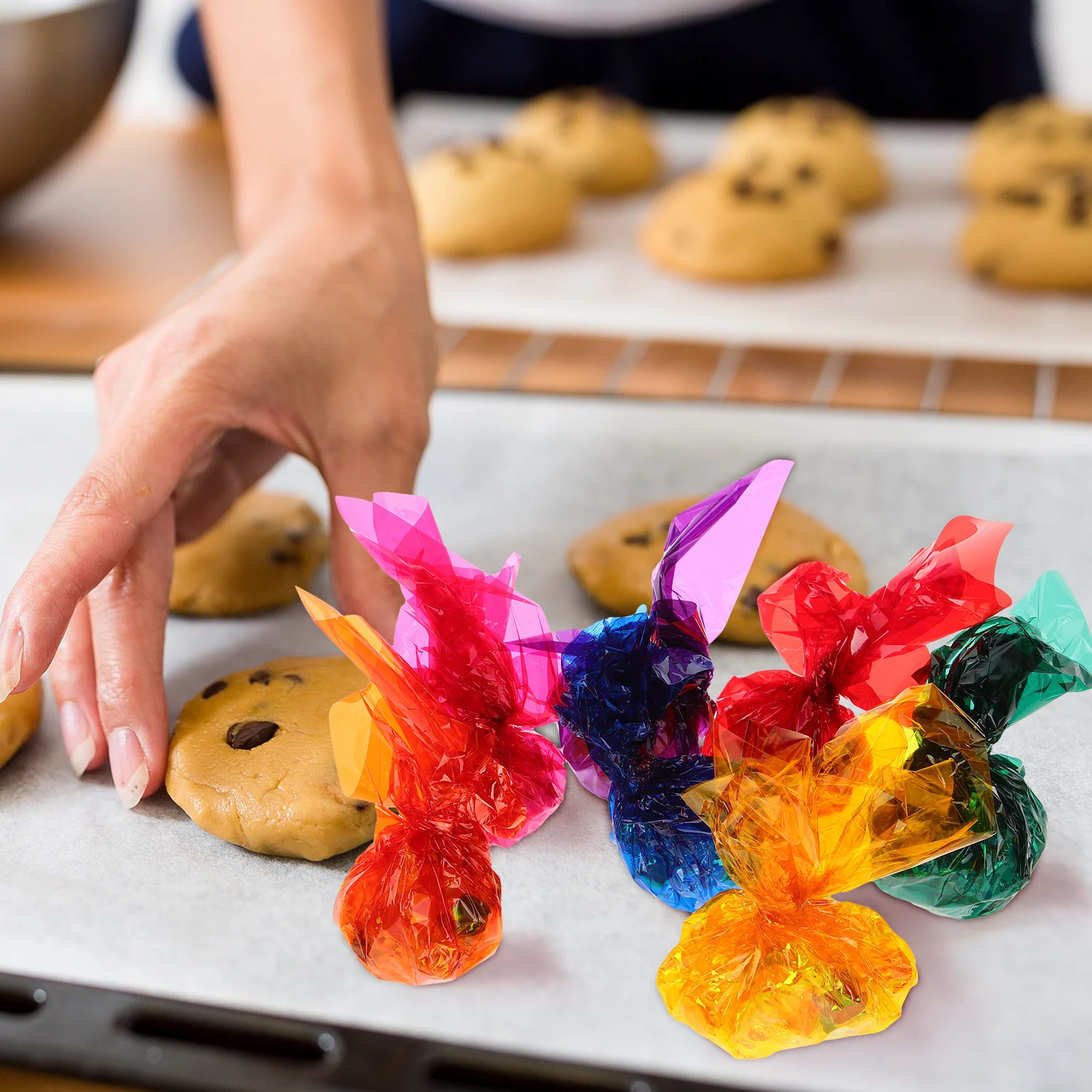 

80Pcs Colorful Cellophane Candy Wrappers Practical DIY Chocolate Caramel Wrapping Sheets Homemade Gift Packaging Supplies