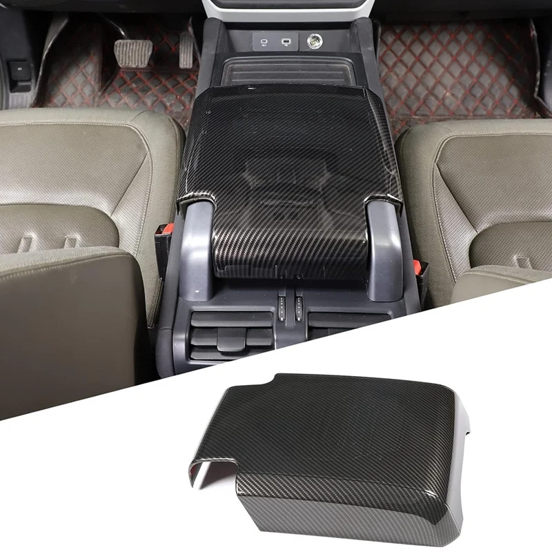 For Land Rover Defender 90 110 130 2020-2023 Car Center Console Armrest Box Cover Protective Trim Parts (ABS Carbon Fiber)