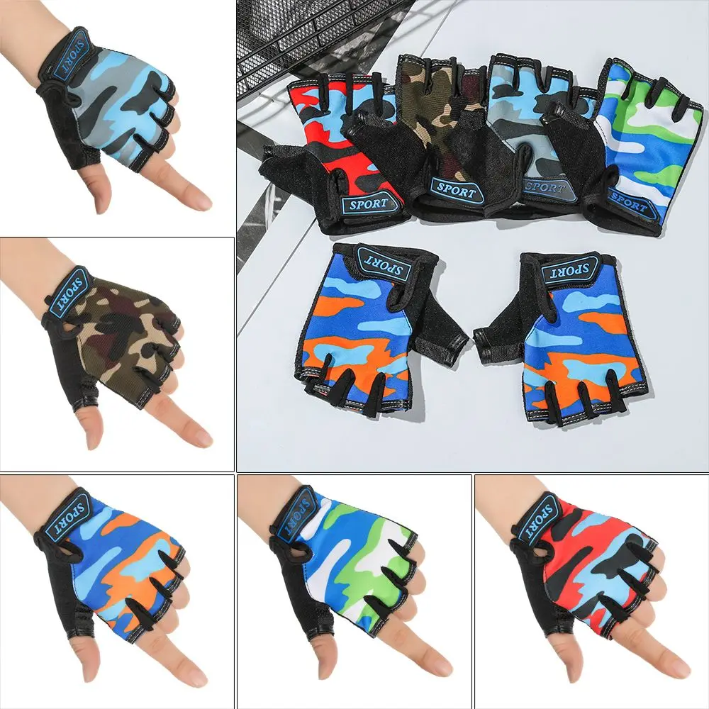 Breathable Cycling Non-slip Riding Equipment Child Bicycle Gloves  Children's Bike Gloves Half Finger Mittens