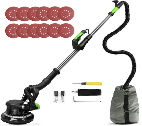 for Professional 750W sanding machine self suction giraffe drywall sander with LED light