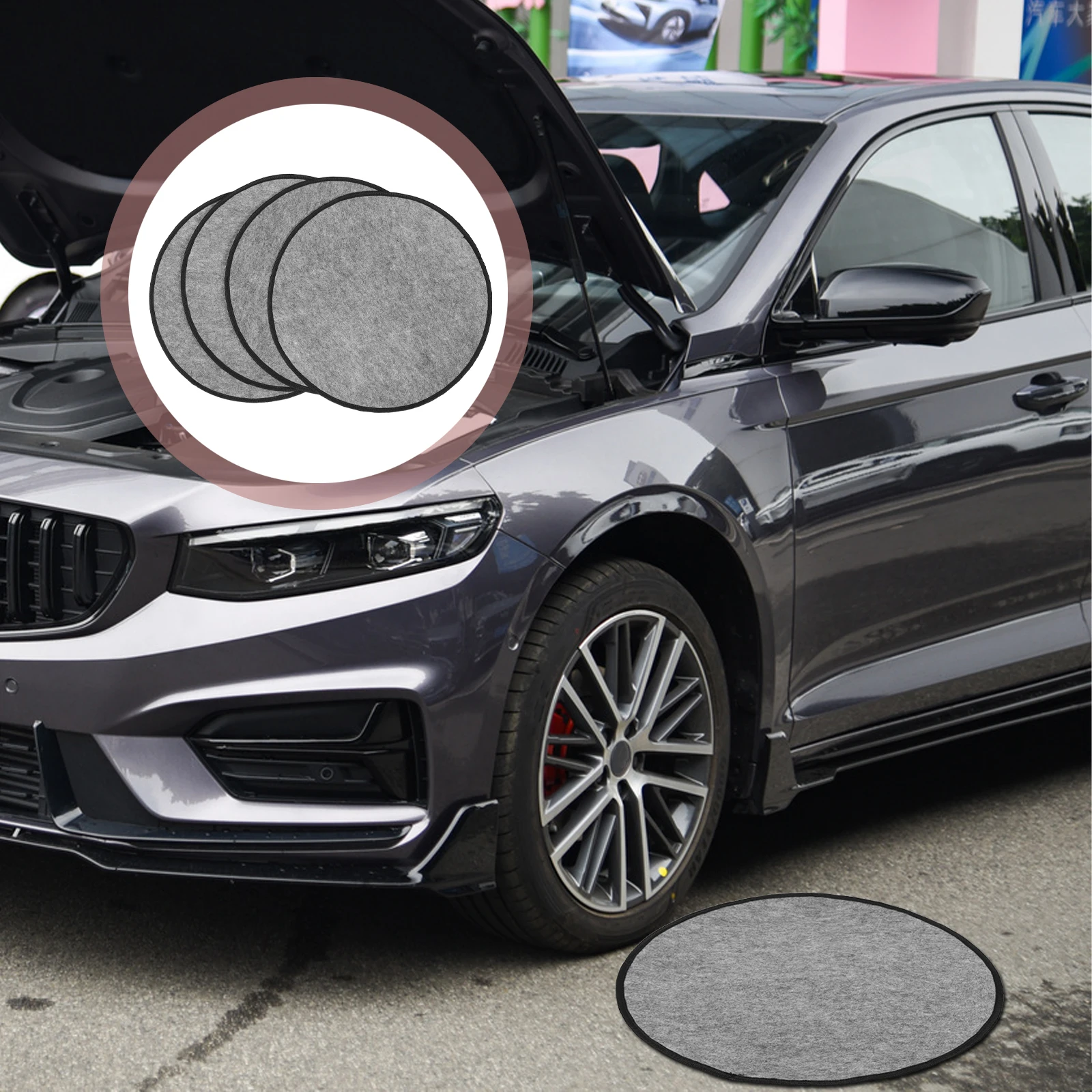 

4pcs Car Tire Covers for Storage Dust Wheel Cover Felts Soft Protection Universal Fit 18.5-20inch Durable for Cars Motorcycles