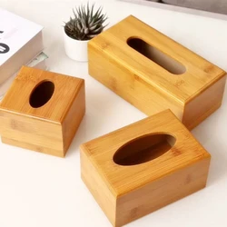 Bamboo Tissue Box Car Home Rectangle Shaped Tissue Container Towel Napkin Tissue For Home Office Desktop Organize tissue boxes