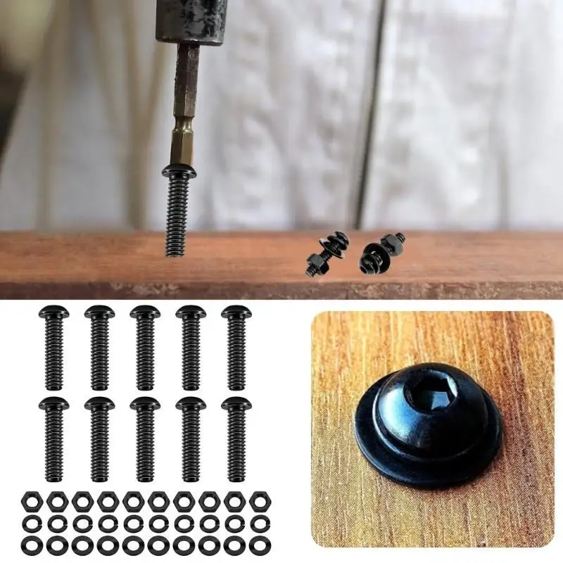 مسامير رأس مستدير y1ud مع مسامير إصلاح المنزل والغسالات السداسية للتثبيت البسيط للاستخدام متعدد الاستخدامات في المنزل #5