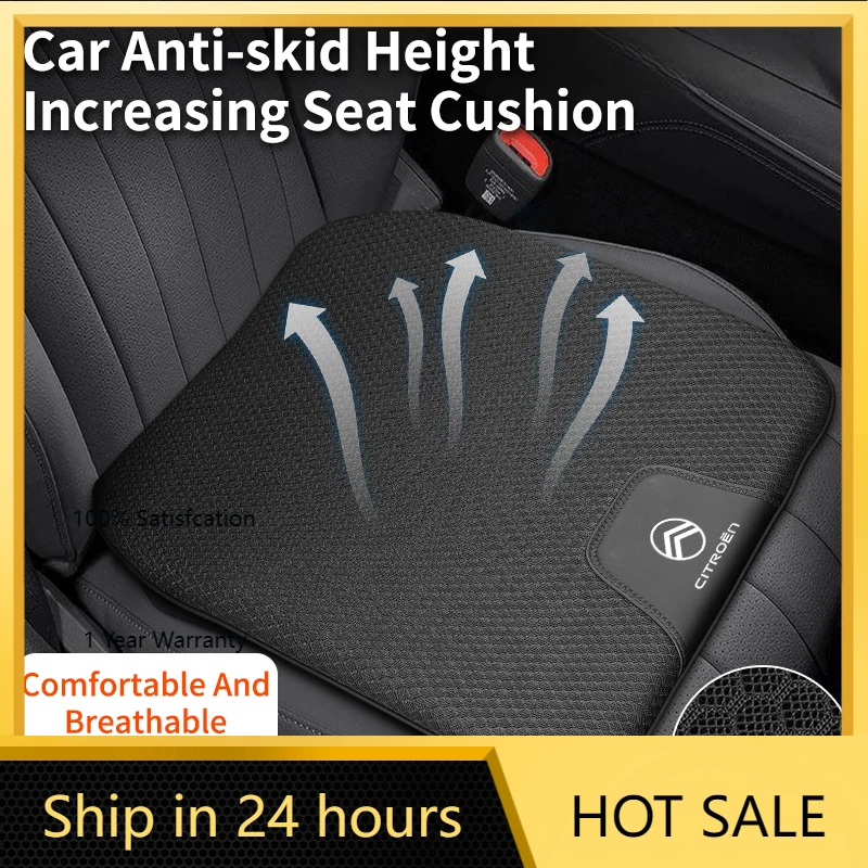 

2026 Hot Car Sticker Breathable Car Seat Booster Cushion Non Slip Auto Seat Protector Pad For Citroen C4 C3 C5 C1 C2 C-Elysee Be