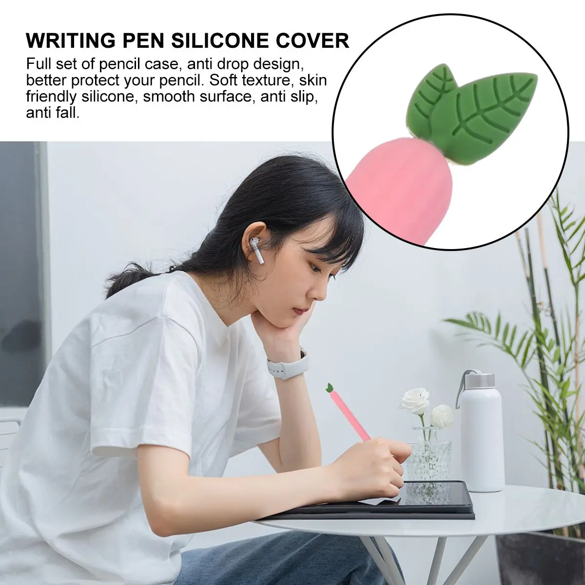 

Stylus Case Carrot Cover Touch Pen Protective Pencil Sleeve for Uneven Surfaces Silicone Silica Gel