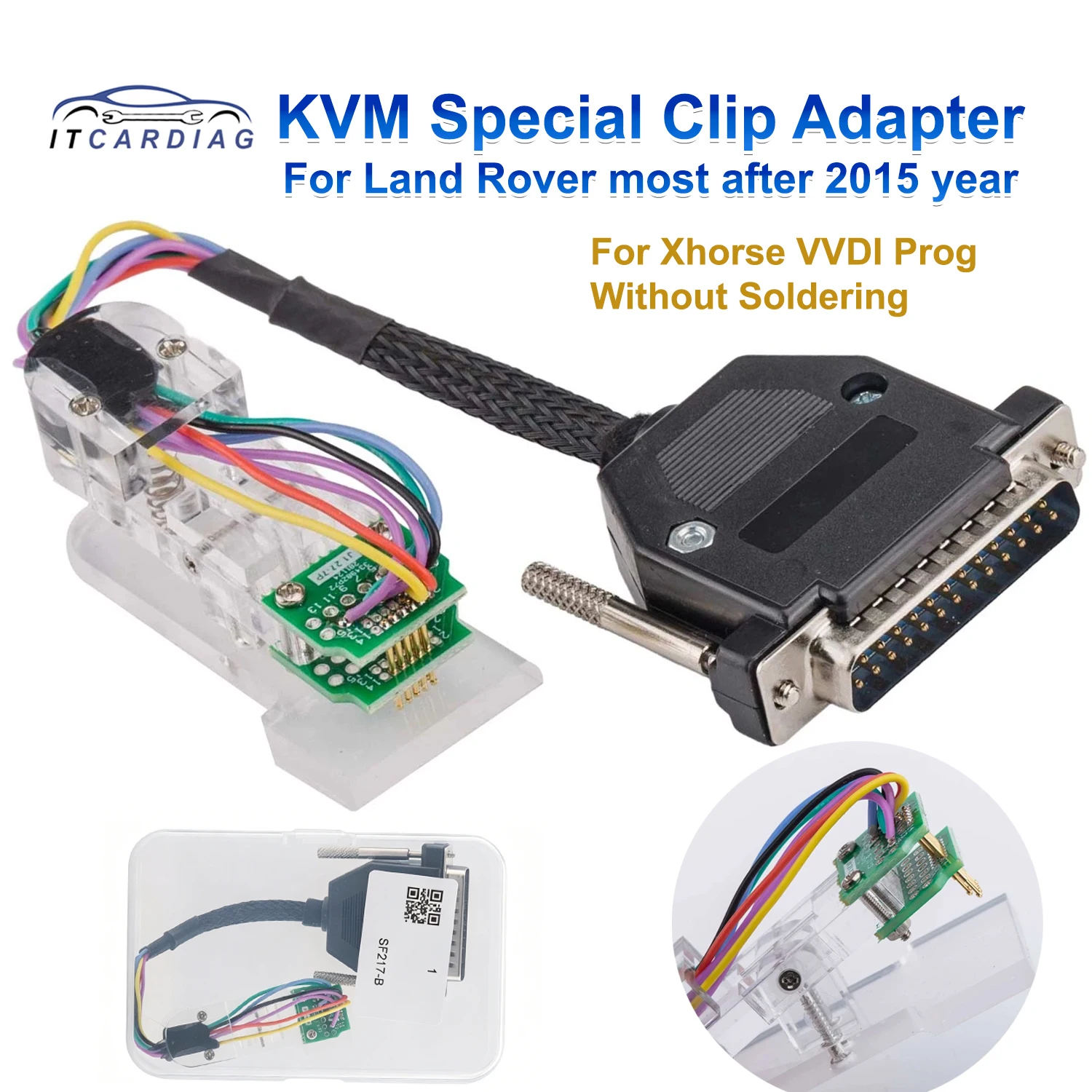 Adaptador de clip especial KVM para Land Rover, para Xhorse VVDI Prog sin soldadura, para Land Rover posteriores a 2015, reemplazo del nuevo modelo KVM
