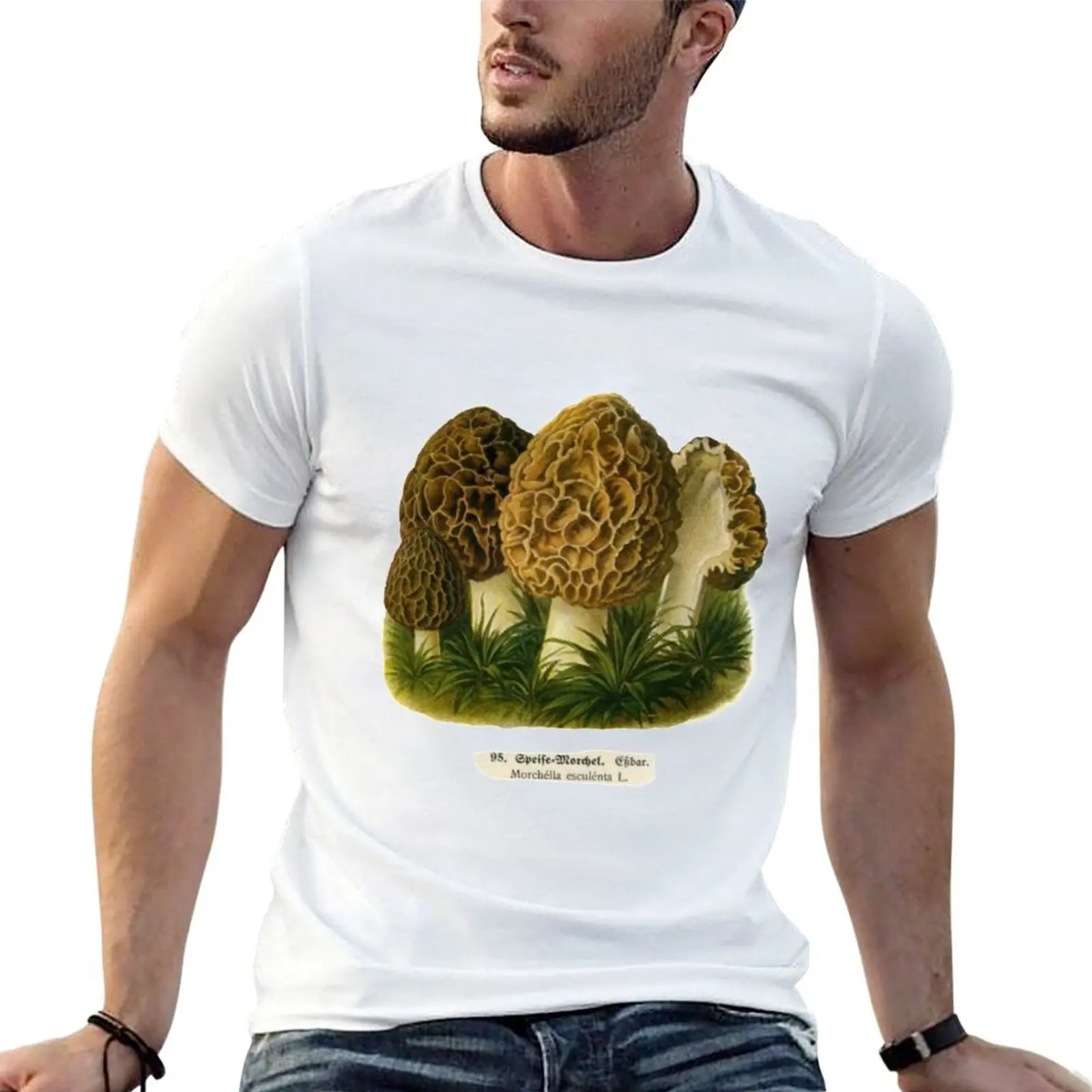 

Morchella Esculenta Morel Mushrooms T-Shirt t shirts for man cotton man t shirt graphic t shirt man luxury T-shirt