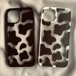 Cute Cow Print Silicone Phone Case for IPhone 16 17 15 14 13 12 11 Pro Max MINI 16E 17 Air 16 Plus Shockproof Clear Back Cover