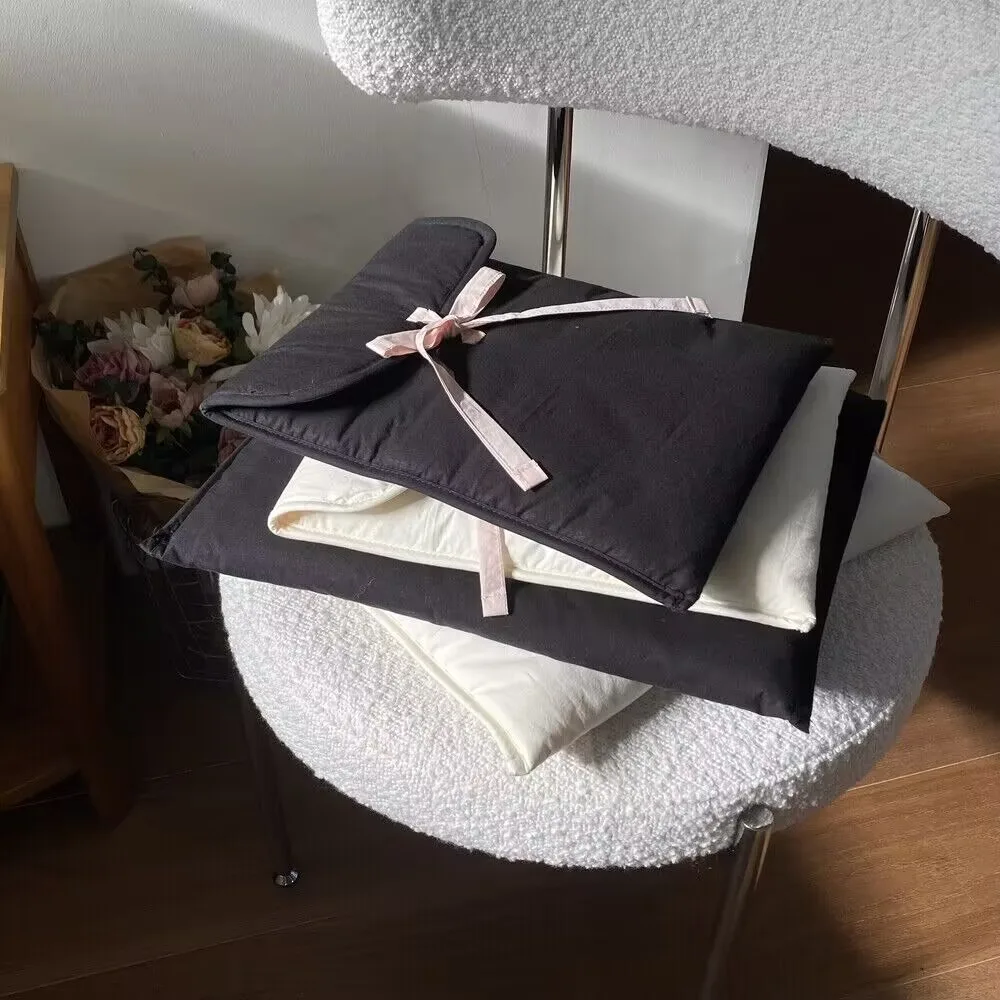 

Fashion Nylon Bow Laptop Bag Solid Color Bowknot Sweet Cute Laptop Bag Large Capacity Handbag