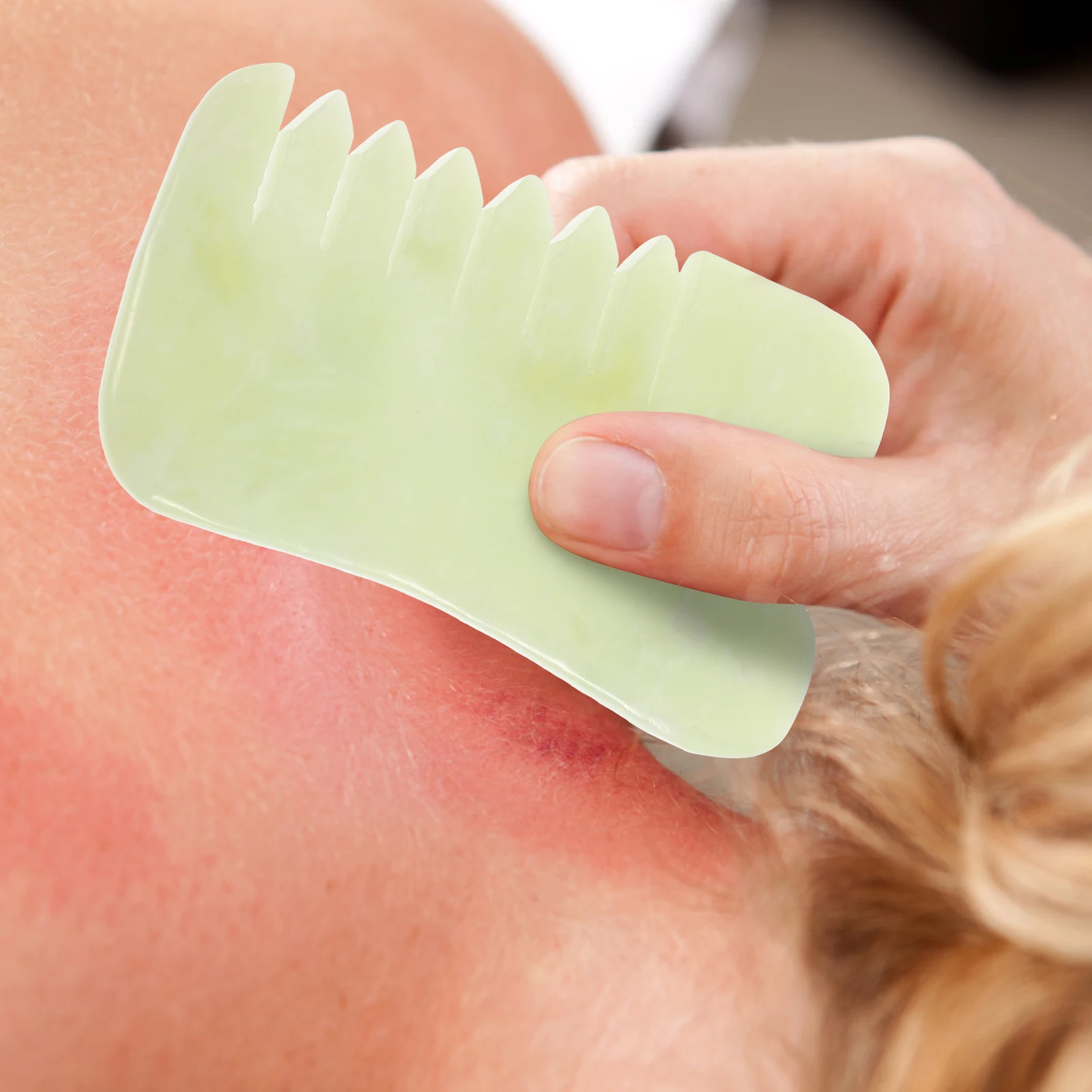 

Jade Comb Massaging Tool Natural Gua Plate Facial Beauty Spa Care Scraping Board Professional Therapist Personal Use