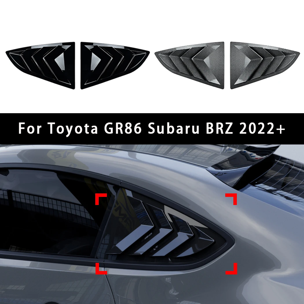 

2PCS Car Quarter Window Louver Cover For Toyota GR86 Subaru BRZ 2022+ Carbon Fiber Rear Triangle Window Cover Auto Accessories