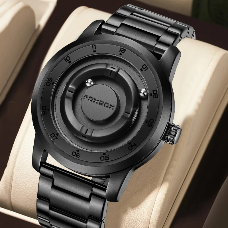 

FOXOBX Sport Watches For Men Fashion Waterproof Men's Quartz Wristwatch Creative Scrolling Pointer Magnetic Force Men's Watches