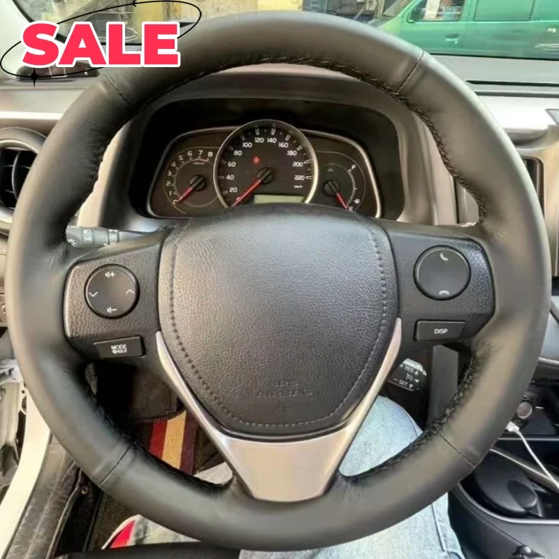 

Custom Auto Interior Hand-stitched Black Microfiber Leather Car Steering Wheel Cover For Toyota 2013-2018 Corolla 2014-2019 iM
