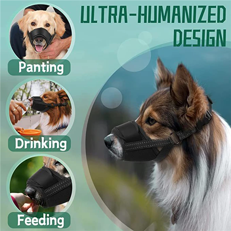 Pet Muzzle Dog Muzzle Anti Biting Barking and Chewing，with Comfortable Mesh Soft Fabric and Adjustable Strap,  Loop Muzzle Anti-