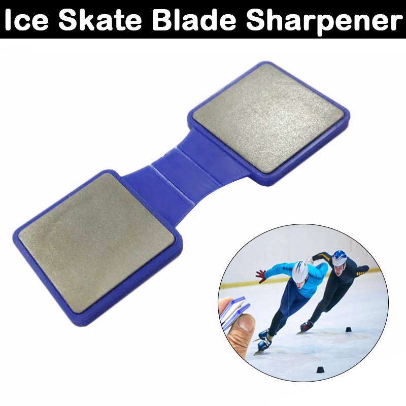 Ice Skate Blade Sharpener 600/1200 Grit Double Sided Portable Diamond Ceramic Blade Grinder for Roller Shoes Speed Skating