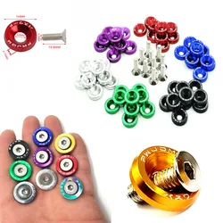 10sets M6 JDM Car Modified Hex Fasteners Fender Washer Bumper Engine Concave Screws Fender Washer License Plate DIY Bolts