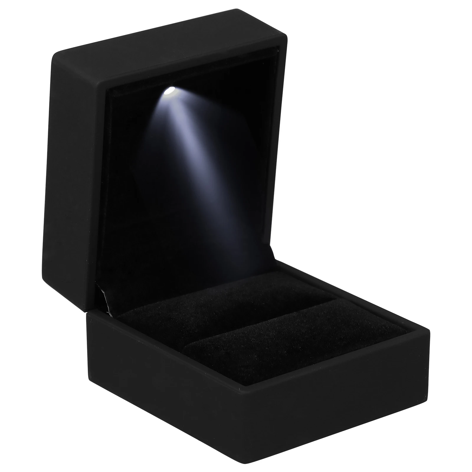 

Шкатулка для драгоценностей со светодиодной подсветкой, креативный чехол для хранения колец для свадьбы, помолвки, держатель для колец на день Святого Валентина, пыленепроницаемый, царапины