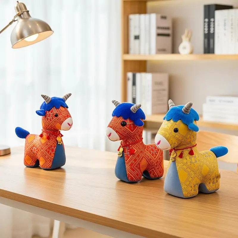 Chinese Zodiac Horse Plush Doll Cultural Style Stuffed Toy Soft Fabric for Home Decor Kids Surprise Gift