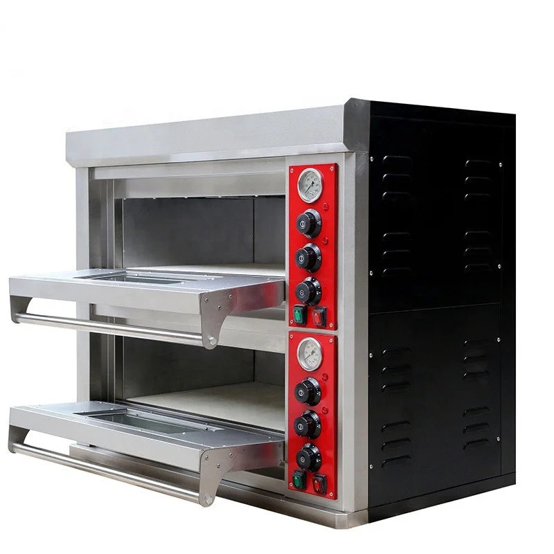 Commercial 16 Inch Mechanical Timer Control Double Deck Electric Pizza Oven