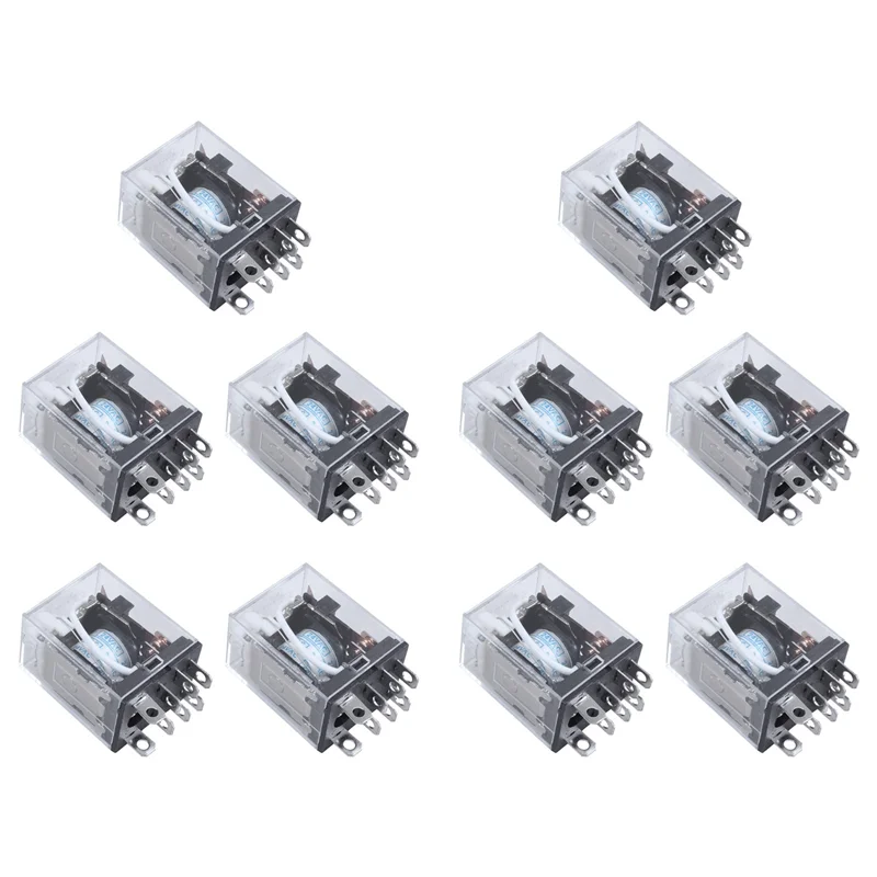 【USB-C Cable】10X JQX-13F LY2 AC 24V Coil 8-Pin DPDT Red LED Electromagnetic Relay